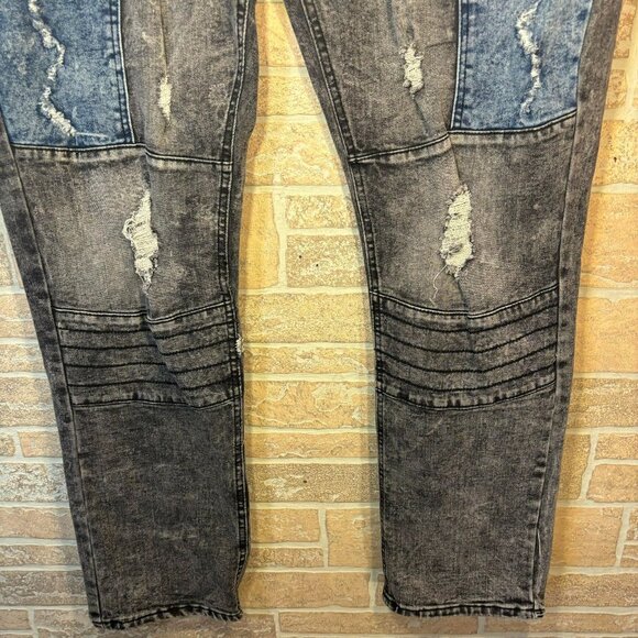 Phat Farm Y2k Grey, Stretch, Patched and distressed Size 42x30 Jeans - Picture 2 of 10